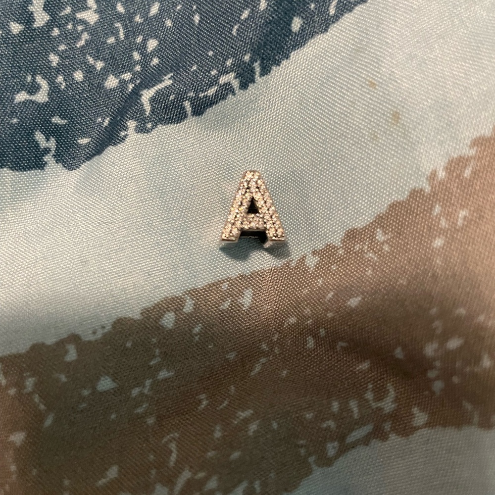 Silver Initial 'A' Bracelet Charm